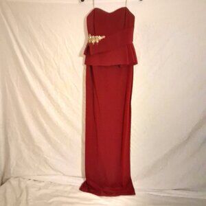 Marchesa Notte Red Silk Evening Gown Size 0 NWT